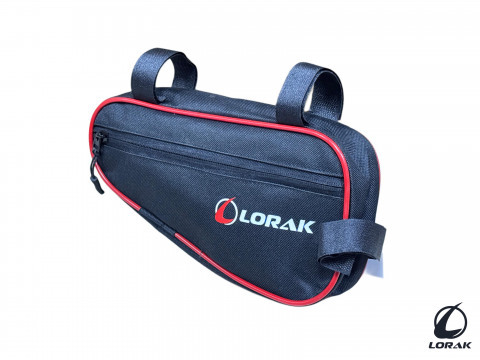 Сумка Lorak 467 под раму 32х15х5см черный-красный, код 46702